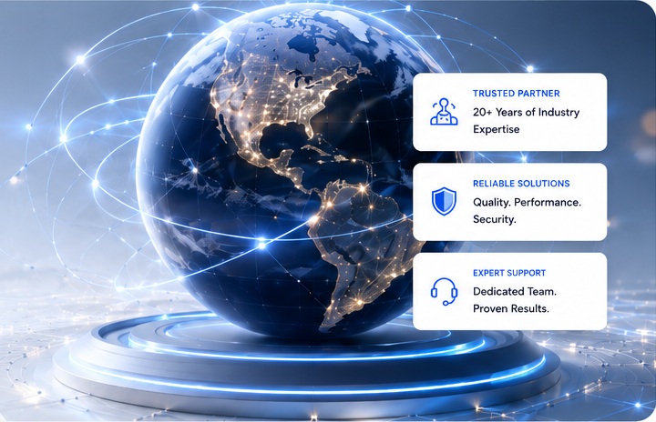 Connected digital globe with communications service highlights